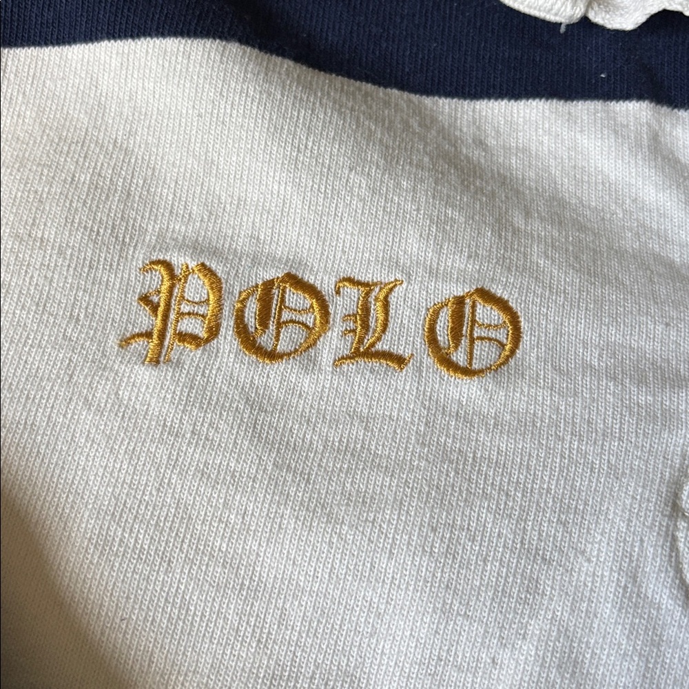 Ralph Lauren Classic Navy and Cream rugby shirt - Picture 5 of 8